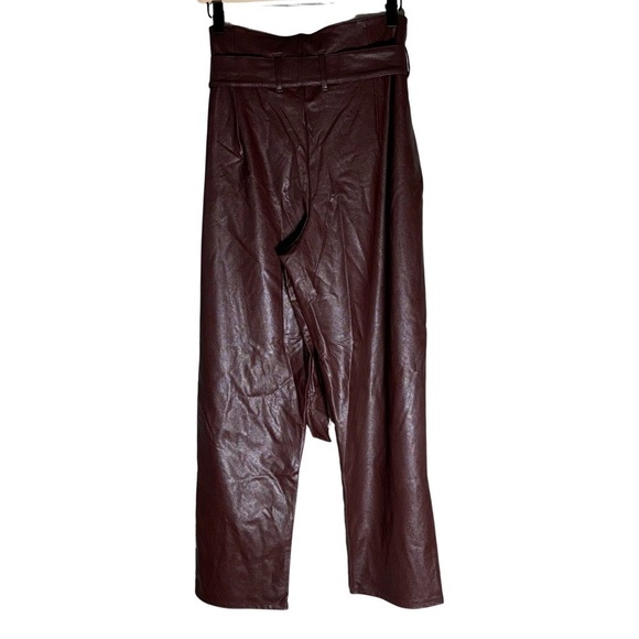 COMMANDO Women's Faux Leather Paperbag Waist Crop Pants - Size XL - Picture 5 of 7